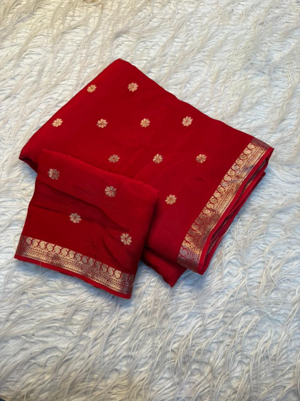 Attractive Wedding Wear Pure Viscose Silk Jacquard Weaving Work Rich Pallu Fancy Designer Saree With Blouse Piece