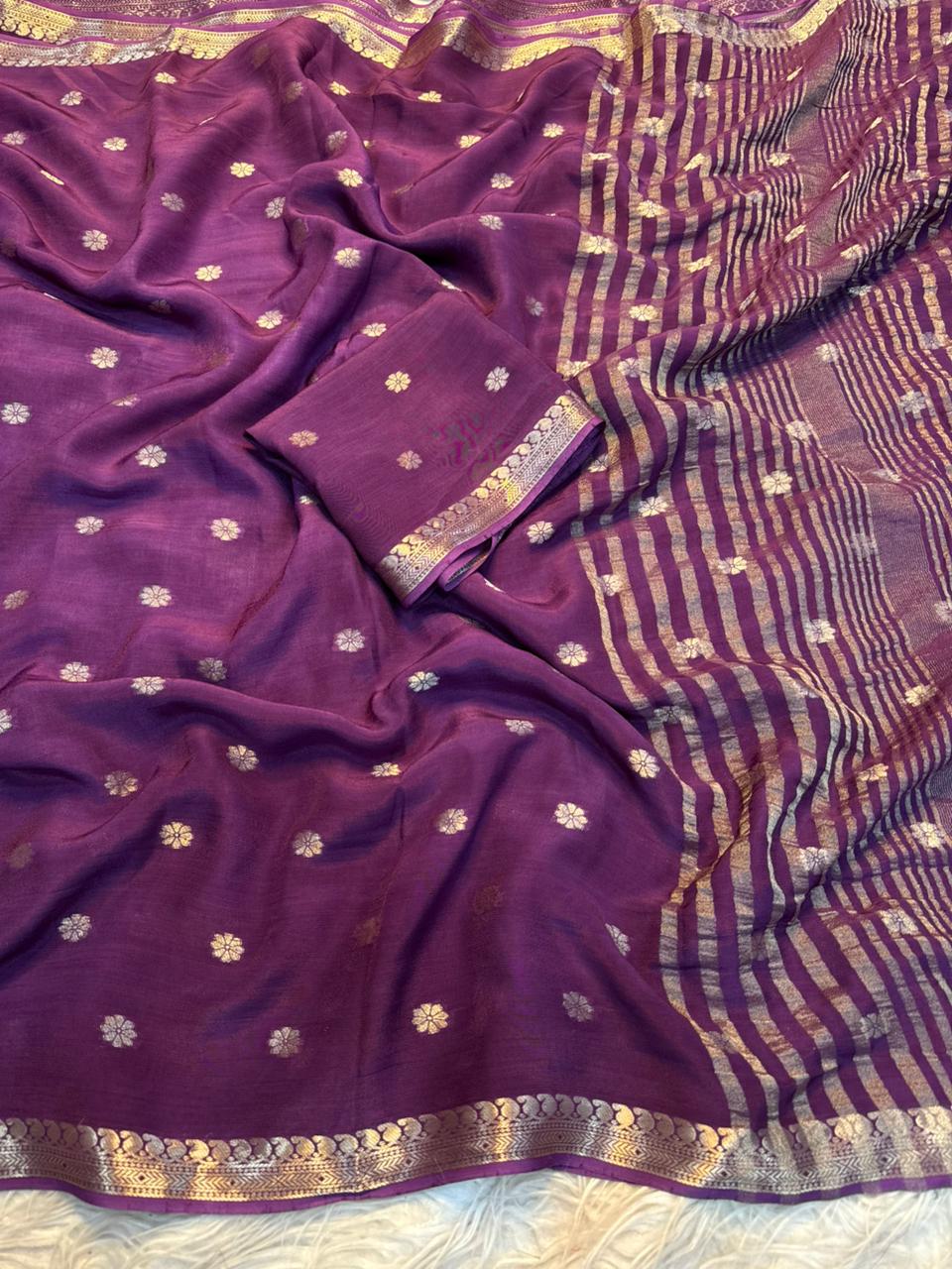 Attractive Wedding Wear Pure Viscose Silk Jacquard Weaving Work Rich Pallu Fancy Designer Saree With Blouse Piece