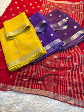 Load image into Gallery viewer, Attractive Wedding Wear Pure Viscose Silk Jacquard Weaving Work Rich Pallu Fancy Designer Saree With Blouse Piece
