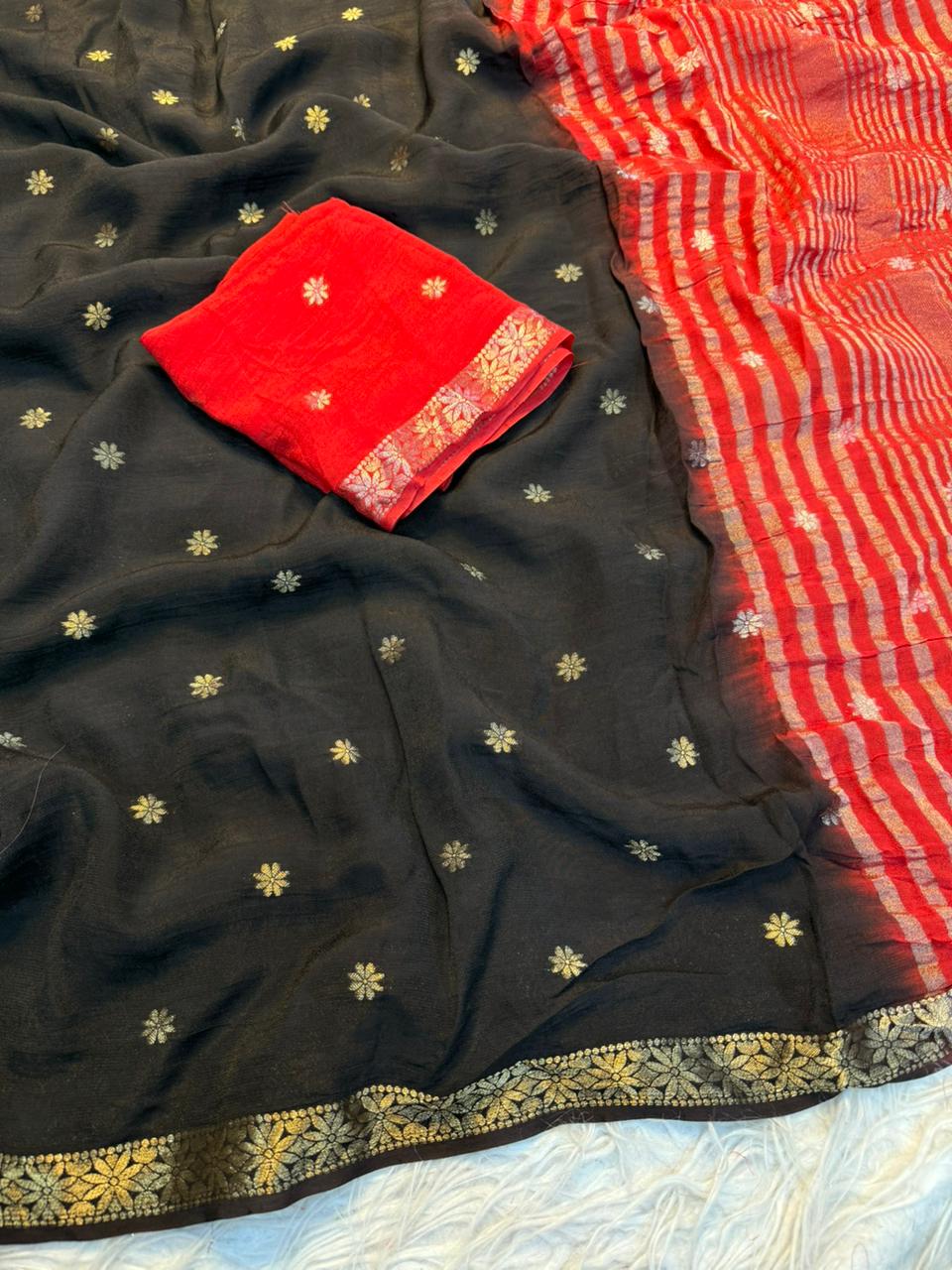 Mellifluous Party Wear Pure Viscose Silk Jacquard Weaving Work Rich Pallu Fancy Designer Saree With Blouse Piece