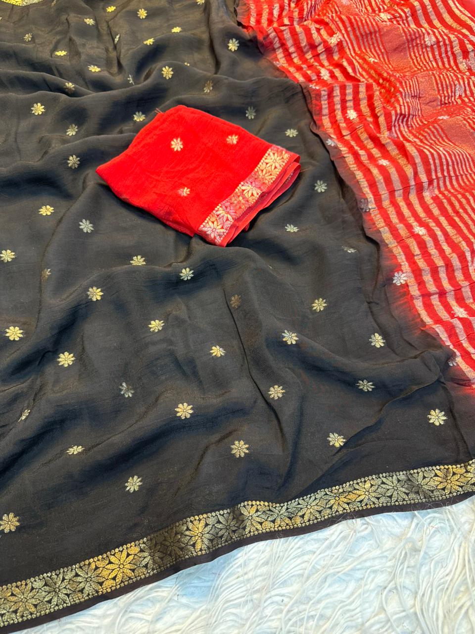 Mellifluous Party Wear Pure Viscose Silk Jacquard Weaving Work Rich Pallu Fancy Designer Saree With Blouse Piece