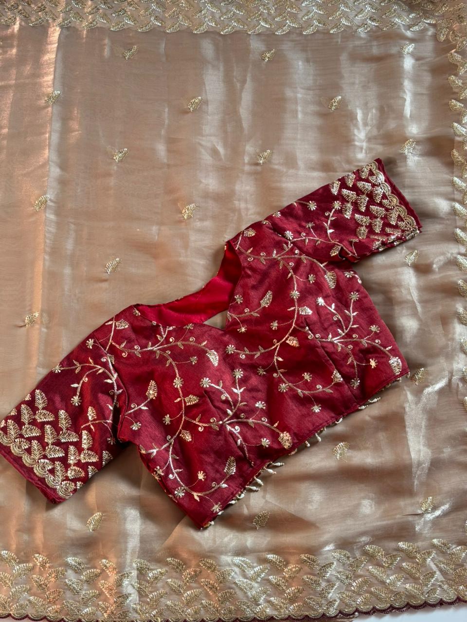 Mellifluous Function Wear Satin Silk Sequence n Cut Work Embroidery Border Designer Saree With Unstitched Blouse Piece