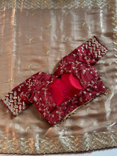 Load image into Gallery viewer, Mellifluous Function Wear Satin Silk Sequence n Cut Work Embroidery Border Designer Saree With Unstitched Blouse Piece
