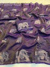 Load image into Gallery viewer, Gorgeous Party Wear Viscose Tissue Weaving Silk Zari Work Fancy Designer Saree With Blouse
