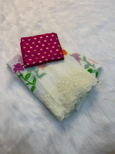 Load image into Gallery viewer, Charismatic Wedding Wear Soft Crunchy Silk Embroidery Thread Matching Work Saree With Contrast Blouse Piece
