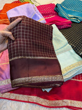 Load image into Gallery viewer, Glorious Party Wear Pure Viscose Georgette With Satin Border Small Chex Fancy Designer Saree For Women
