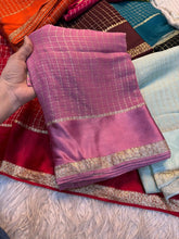 Load image into Gallery viewer, Glorious Party Wear Pure Viscose Georgette With Satin Border Small Chex Fancy Designer Saree For Women
