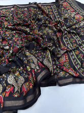 Load image into Gallery viewer, Admirable Party Wear Pure Soft Kashmiri Cotton Silk Designer Printed n Rich Pallu Saree With Blouse Piece
