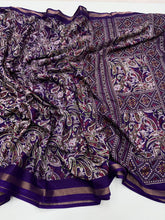 Load image into Gallery viewer, Excellent Party Wear Pure Soft Kashmiri Cotton Silk Designer Printed n Rich Pallu Saree With Blouse Piece
