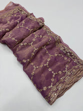 Load image into Gallery viewer, Delightful Function Wear Soft Silk Embriodery n Stunning Cut Work Fancy Saree With Adorned Blouse Piece
