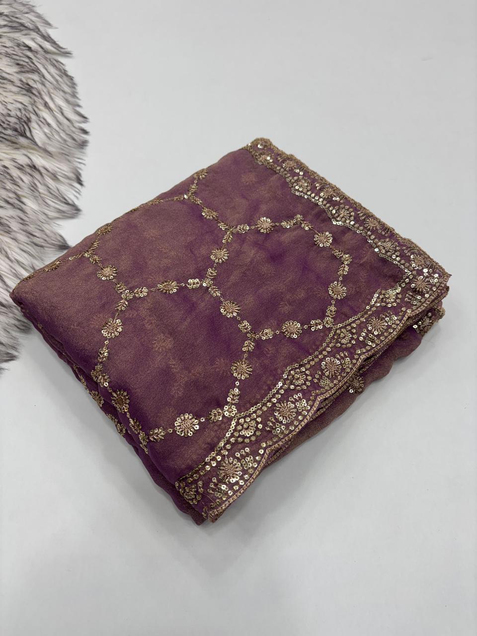 Delightful Function Wear Soft Silk Embriodery n Stunning Cut Work Fancy Saree With Adorned Blouse Piece