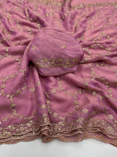 Load image into Gallery viewer, Delightful Function Wear Soft Silk Embriodery n Stunning Cut Work Fancy Saree With Adorned Blouse Piece
