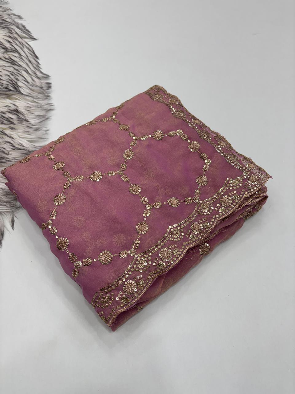 Delightful Function Wear Soft Silk Embriodery n Stunning Cut Work Fancy Saree With Adorned Blouse Piece