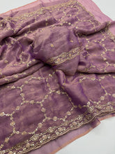 Load image into Gallery viewer, Delightful Function Wear Soft Silk Embriodery n Stunning Cut Work Fancy Saree With Adorned Blouse Piece
