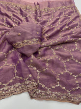 Load image into Gallery viewer, Delightful Function Wear Soft Silk Embriodery n Stunning Cut Work Fancy Saree With Adorned Blouse Piece
