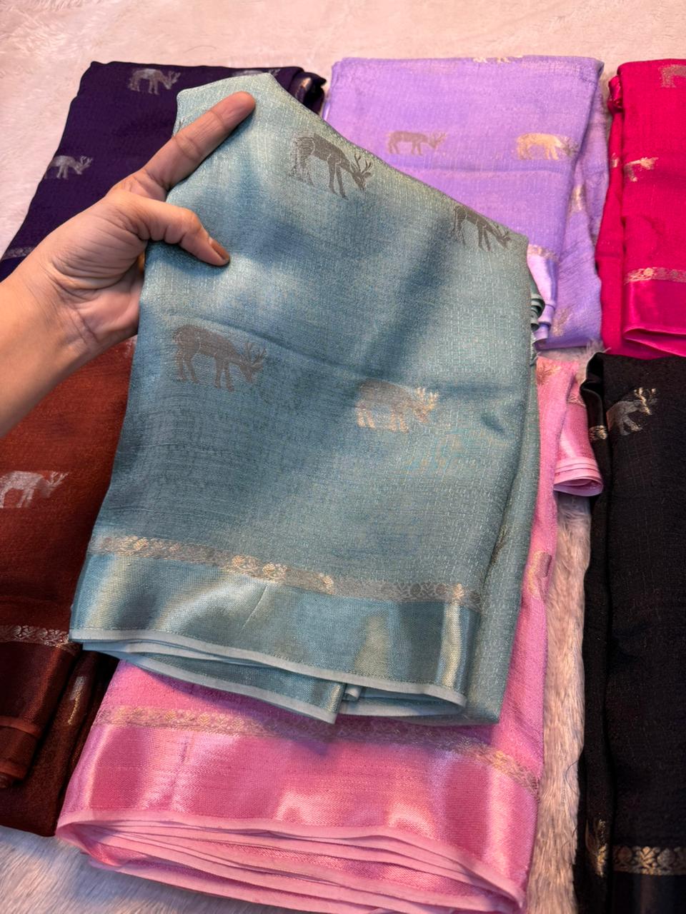 Scrupulous Wedding Wear Soft Viscose Silk Jacquard Design n Satin Border Fancy Designer Saree With Blouse Piece