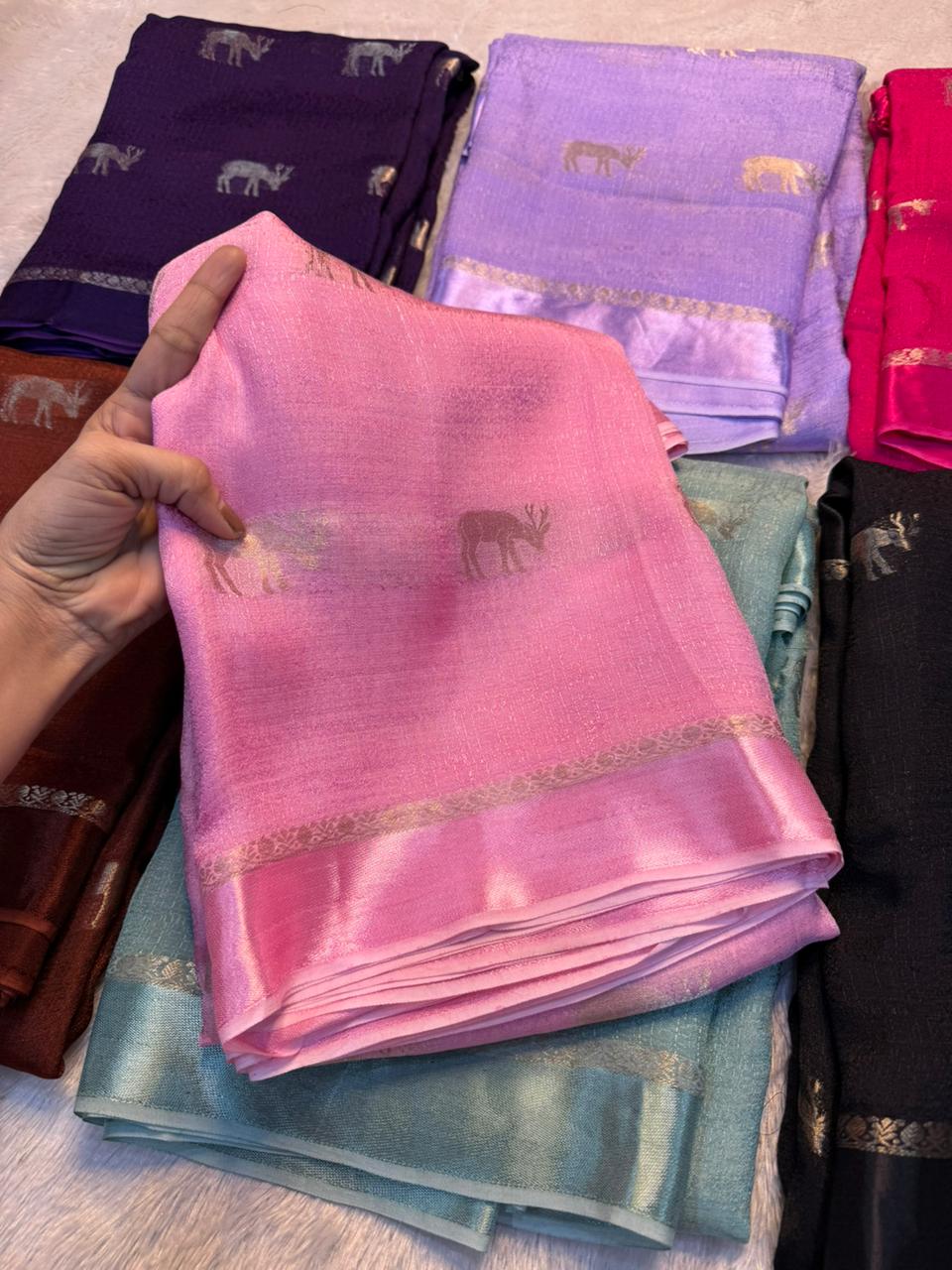 Scrupulous Wedding Wear Soft Viscose Silk Jacquard Design n Satin Border Fancy Designer Saree With Blouse Piece