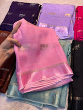 Load image into Gallery viewer, Scrupulous Wedding Wear Soft Viscose Silk Jacquard Design n Satin Border Fancy Designer Saree With Blouse Piece
