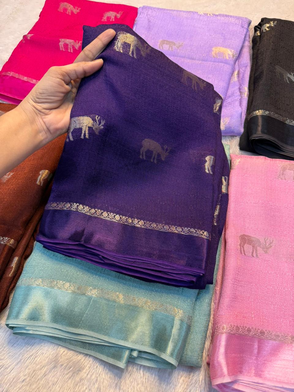 Scrupulous Wedding Wear Soft Viscose Silk Jacquard Design n Satin Border Fancy Designer Saree With Blouse Piece