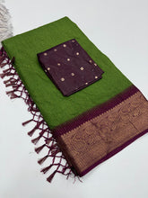 Load image into Gallery viewer, Elegant Festive Wear Pure Dola Silk Jacquard Weaving Work Fancy Designer Saree With Blouse Piece
