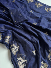 Load image into Gallery viewer, Attractive Function Wear Soft Chanderi Cotton Silk Embroidery n Tussels Work Fancy Saree With Elegnt Blouse Piece
