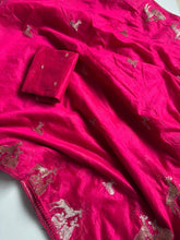 Load image into Gallery viewer, Attractive Function Wear Soft Chanderi Cotton Silk Embroidery n Tussels Work Fancy Saree With Elegnt Blouse Piece
