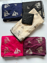 Load image into Gallery viewer, Attractive Function Wear Soft Chanderi Cotton Silk Embroidery n Tussels Work Fancy Saree With Elegnt Blouse Piece
