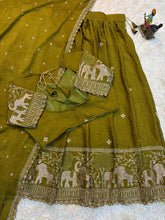 Load image into Gallery viewer, Attractive Festive Wear Crush Silk Embroidery Work Designer Lehenga Choli With Duppta

