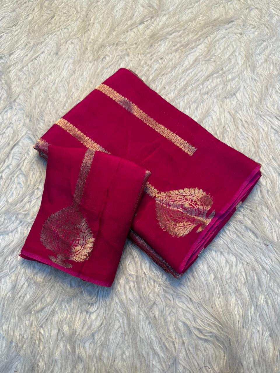 Adorning Wedding Wear Pure Viscose Dola Silk Jacquard Zari Weaving Work Fancy Designer Saree For Ocassion