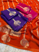 Load image into Gallery viewer, Adorning Wedding Wear Pure Viscose Dola Silk Jacquard Zari Weaving Work Fancy Designer Saree For Ocassion
