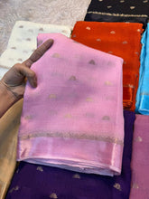 Load image into Gallery viewer, New Festive Wear Pure Soft Viscose Jute Zari Jacquard Weaving Work Fancy Designer Saree With Blouse
