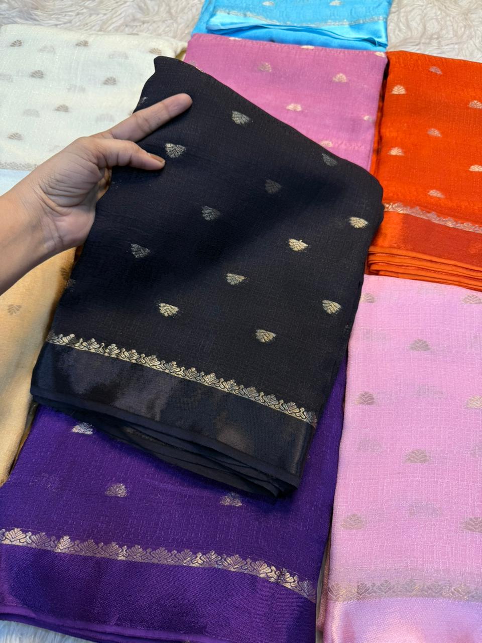 New Festive Wear Pure Soft Viscose Jute Zari Jacquard Weaving Work Fancy Designer Saree With Blouse