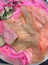 Load image into Gallery viewer, Exuberant Wedding Wear Satin Silk Heavy Embroidery n Aarco Work Fancy Designer Saree With Stitched Blouse
