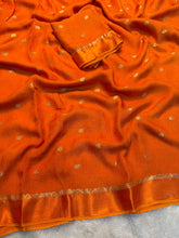 Load image into Gallery viewer, Fantabulous Festive Wear Pure Viscouse Soft Jute Jacquard Design n Satin Border Fancy Saree With Blouse Piece
