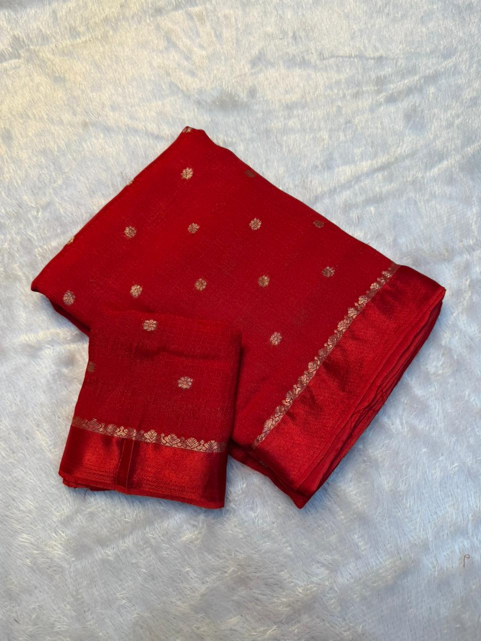Fantabulous Festive Wear Pure Viscouse Soft Jute Jacquard Design n Satin Border Fancy Saree With Blouse Piece
