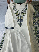 Load image into Gallery viewer, Scrupulous Festive Wear White Colour Embroidery Work Designer Straight Kurta With Trouser n Dupatta Set
