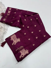 Load image into Gallery viewer, Adorable Festive Wear Pure Soft Dola Silk Jacquard Border Butti Design Fancy Saree For Women
