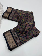 Load image into Gallery viewer, Opulent Party Wear Pure Soft Kashmiri Silk Mangalkari Border Designer Saree With Elegant Blouse
