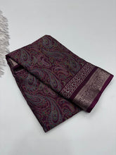 Load image into Gallery viewer, Opulent Party Wear Pure Soft Kashmiri Silk Mangalkari Border Designer Saree With Elegant Blouse
