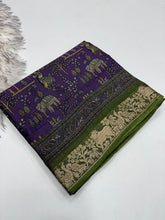 Load image into Gallery viewer, Adorning Function Wear Pure Soft Dola Silk Mangalkari Border Designer Saree With Blouse Piece
