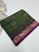 Load image into Gallery viewer, Adorning Function Wear Pure Soft Dola Silk Mangalkari Border Designer Saree With Blouse Piece
