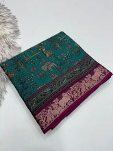 Load image into Gallery viewer, Adorning Function Wear Pure Soft Dola Silk Mangalkari Border Designer Saree With Blouse Piece
