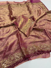 Load image into Gallery viewer, Charismatic Wedding Wear Space Silk Heavy Embroidery Butti Work Fancy Saree For Occasion
