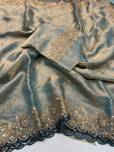 Load image into Gallery viewer, Charismatic Wedding Wear Space Silk Heavy Embroidery Butti Work Fancy Saree For Occasion
