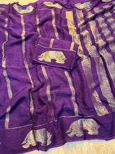 Load image into Gallery viewer, Traditional Function Wear Pure Viscose Dola Silk Jacquard Design Fancy Saree With Blouse Piece
