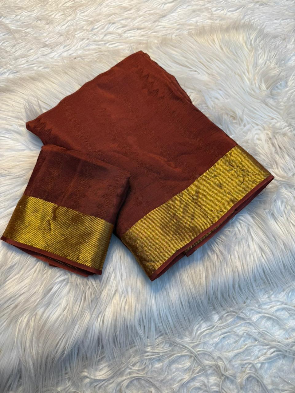 Graceful Function Wear Viscose Crape Silk Weaving Design Saree With Blissful Blouse Piece