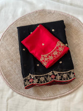 Load image into Gallery viewer, Marvellous Party Wear Rangoli Silk Embroidery Thread Work Designer Saree With Contrast Blouse Piece
