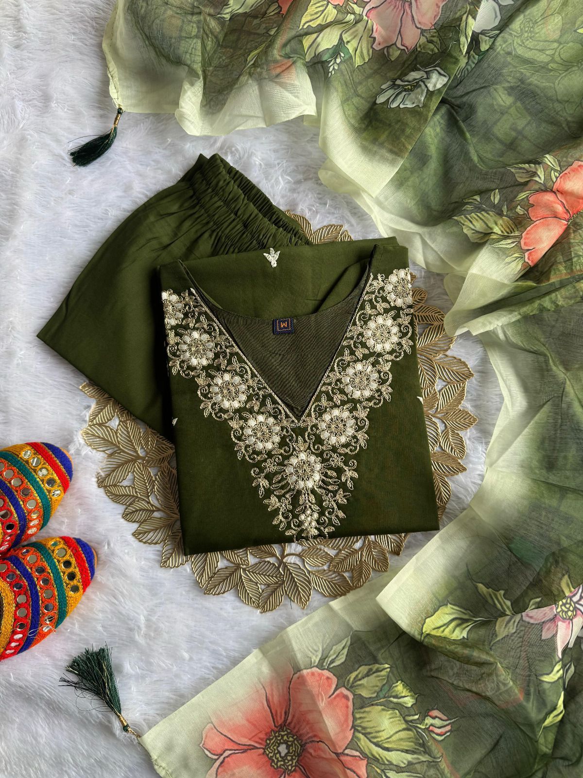 New Wedding Wear Roman Silk Embroidery n Sequence Work Designer Straight Kurta With Trouser Dupatta Set