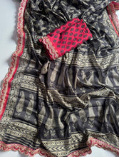 Load image into Gallery viewer, Scrupulous Function Wear Mul Cotton Printed Design Sequence Lace Border Saree For Women
