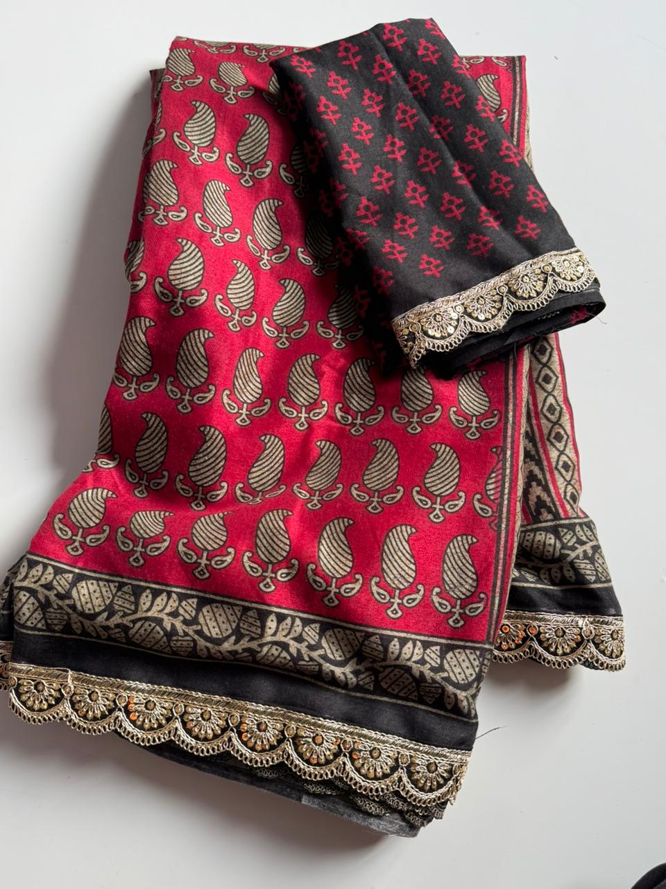 Scrupulous Function Wear Mul Cotton Printed Design Sequence Lace Border Saree For Women